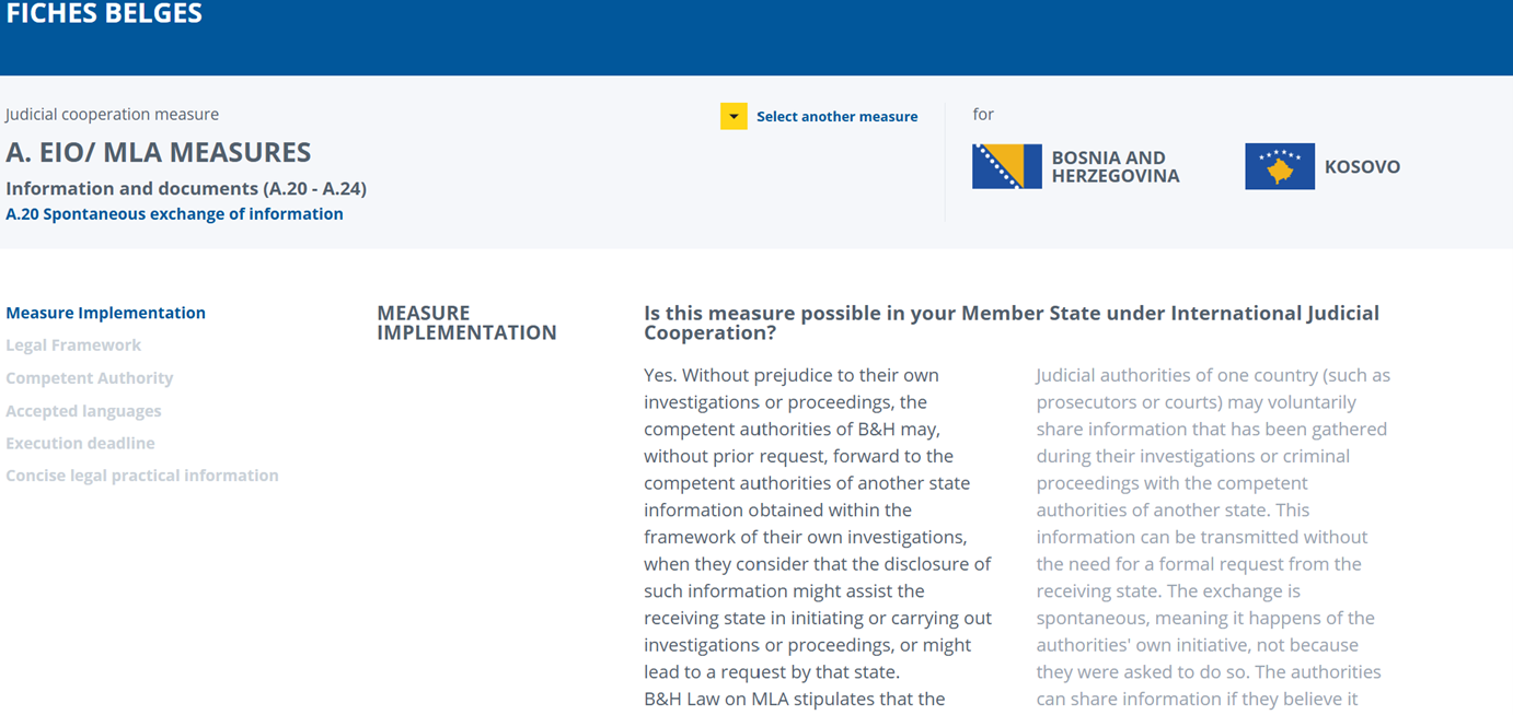 The EJN launches the EJN Fiches Belges for Bosnia & Herzegovina and Kosovo